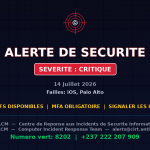 [CRITIQUE] faille iOS et Palo Alto — 3+ autres menaces — Menaces actives