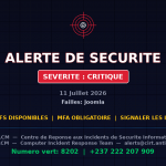 [CRITIQUE] faille Joomla — 3+ autres menaces — Menaces actives