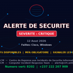 [CRITIQUE] faille Cisco et Windows — 3+ autres menaces — Menaces actives