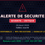[CRITIQUE] faille macOS — 3+ autres menaces — Menaces actives