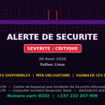 [CRITIQUE] faille Linux — 3+ autres menaces — Menaces actives
