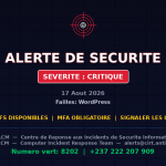[CRITIQUE] faille WordPress — Menaces actives